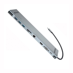 AXGEAR USB Type C 3.1 Docking Station Hub VGA HDMI Video Converter Giga LAN Card Reader