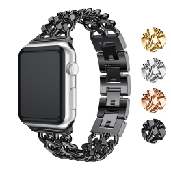 STRAPSCO Stainless Steel Link Watch Bracelet Band Strap for Apple Watch Series 1/2/3/4 - 42MM - In Black