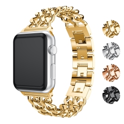 STRAPSCO Stainless Steel Link Watch Bracelet Band Strap for Apple Watch Series 1/2/3/4 - 42MM - Gold In Yellow