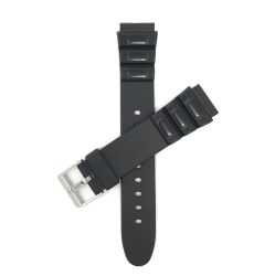 BANDINI 18MM Rubber Sports Watch Band Strap Fits Casio And Timex, 2 Spring Bars Included In Black