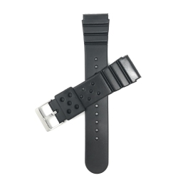 BANDINI 22MM Rubber Sports Watch Band Strap for Seiko Diver Models And More In Black