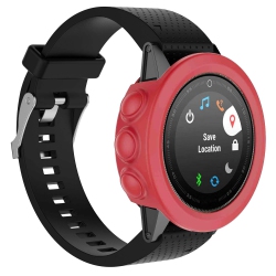 STRAPSCO Silicone Rubber Protective Case Cover for Garmin Fenix 5S - In Red