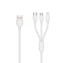 AXGEAR USB Data Charging Cable USB 3.1 Type C Lightning Micro USB 3 In 1 Travel Wire