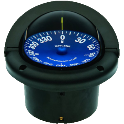 RITCHIE COMPASSES Compass, Flush Mount, 3.75" Dial In Black