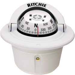 RITCHIE COMPASSES Compass, Flush Mount, 2.75" Dial In White