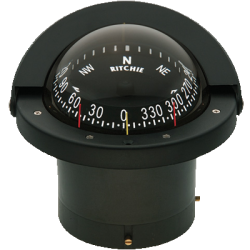 RITCHIE COMPASSES Compass, Flush Mount, 4.5" Combi In Black