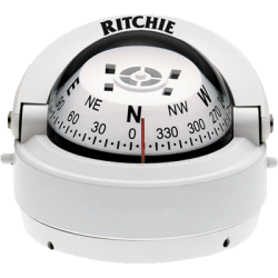 RITCHIE COMPASSES Compass, Surface Mount, 2.75" Dial, Wht