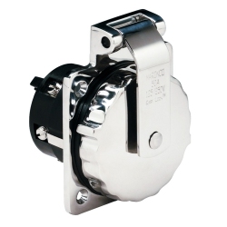 MARINCO 6373El 50Amp 125/250V Stainless Steel Inlet W/o Rear Safety Enclosure