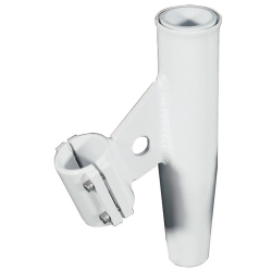 LEE'S TACKLE Lee's Clamp-On Rod Holder - Aluminum - Vertical Mount - Fits 2.375" O.d Pipe In White
