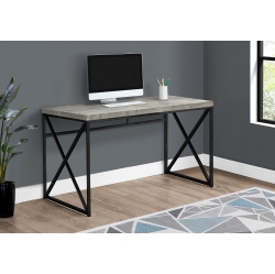 MONARCH SPECIALTIES I 7451 Computer Desk 48"l Grey Reclaimed Wood Metal In Black