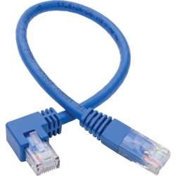 TRIPP LITE Right-Angle Cat6 Utp Patch Cable (Rj45) - 1 Ft., M/m, Gigabit, Molded In Blue