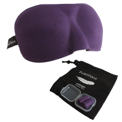 FLORAVERVE Sleep Mask, Eye Mask, Soft & Lightweight With Ear Plugs & Pouch (Purple)
