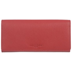 Club Rochelier Onyx RFID Leather Tri-fold Clutch Wallet - Red