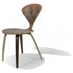 NICER INTERIOR Furniture ® Cherner Side Chair Walnut Finish Dining Chair Wood Base