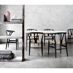 NICER INTERIOR Furniture® Set Of 2 Replica Hans Wegner Wishbone Chair In In Black