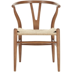 NICER INTERIOR Furniture® Set Of 1 Replica Hans Wegner Wishbone Chair In Walnut