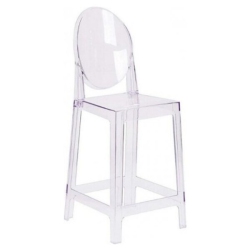 NICER INTERIOR Furniture® Modern Ghost Side Counter Stool Armless Chairs Mid Century Design With Oval Back (Set Of 2)