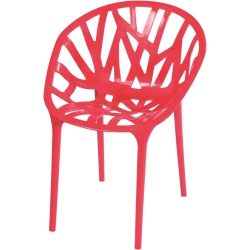 NICER FURNITURE ® Modern Stackable Chair Indoor And Outdoor - Set Of 2 In Red