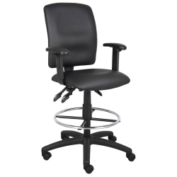 NICER INTERIOR Furniture Multi-Function Task Drafting Chair, Polyurethane, Adjustable Arms