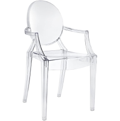 NICER INTERIOR Furniture® Philippe Starck Louis Xvi Ghost Arm Chair, Transparent Set Of 4