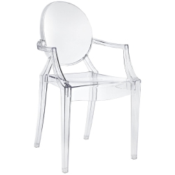 NICER INTERIOR Furniture® Set Of 5 Philippe Starck Louis Xvi Ghost Chair With Arms Polycarbonate Plastic In Clear Transparent Crystal