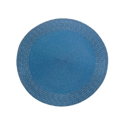 KOZY NICHE Vinyl Round Placemat With Border (Blue)(Set Of 12)