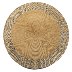 KOZY NICHE Vinyl Round Placemat With Border (Gold)(Set Of 12)