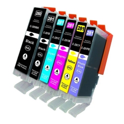 MAX SAVING - 6 Ink (Extra High Yield) Compatible Ink Cartridge Replacement for Canon Pgi-280Xxl Cli-281Xxl Pgi 280 Xxl Cli 281 Xxl for Pixm