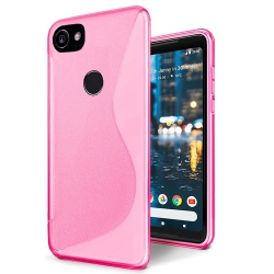 CSMART 【】 Ultra Thin Soft Tpu Silicone Jelly Bumper Back Cover Case for Google Pixel 2 Xl, Hot In Pink