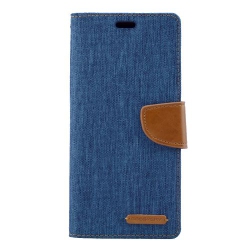 GOOSPERY Topsave Canvas [Magnetic] Card Holder With Kickstand Folio Wallet Flip for Samsung Galaxy S7 In Navy Blue