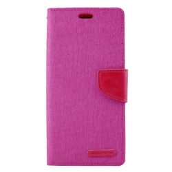 GOOSPERY Topsave Canvas [Magnetic] Card Holder With Kickstand Folio Wallet Flip for Samsung Galaxy S7 In Pink