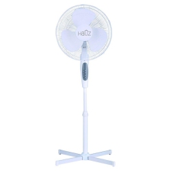 HAUZ Oscillating Pedestal Fan 3 Speed Control 16 Inches In White