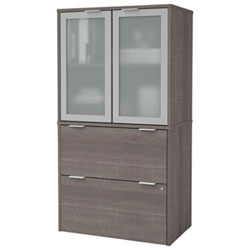 i3 Plus 2-Drawer Lateral File Cabinet with Storage - Bark Grey