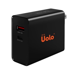 UOLO Volt 27W USB-C Pd Wall Charger [32W Total] With 5W USB-A Port - Dual Port Pd Wall Charger - for Iphone Fast Charge