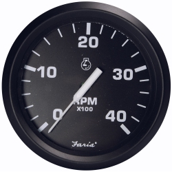 FARIA BEEDE Faria Euro 4" Tachometer - 4, 000 Rpm (Diesel - Magnetic Pick-Up) In Black