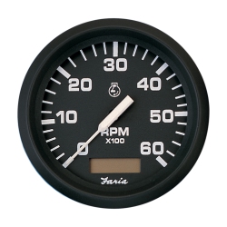 FARIA BEEDE Faria Euro 4" Tachometer W/hourmeter - 6, 000 Rpm (Gas - Inboard) In Black