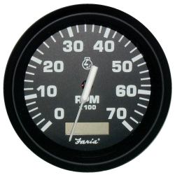 FARIA BEEDE Faria Euro 4" Tachometer W/hourmeter - 7, 000 Rpm (Gas - Outboard) In Black