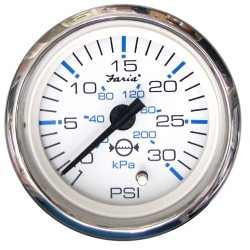 FARIA BEEDE Faria Chesapeake Ss 2" Water Pressure Gauge Kit - 30 Psi In White