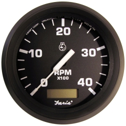 FARIA BEEDE Faria Euro 4" Tachometer W/hourmeter (4000 Rpm) (Diesel) (Mech Takeoff & Var Ratio Alt)