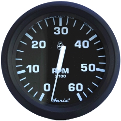FARIA BEEDE Faria Euro 4" Tachometer - 6, 000 Rpm (Gas - Inboard & I/o) In Black
