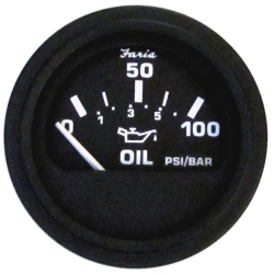 FARIA BEEDE Faria Euro Oil Pressure Gauge - 100 Psi In Black