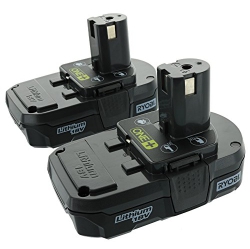 RYOBI P102 Twin Pack: Genuine Oem 18V One+ Lithium Ion Compact Battery for Cordless Power Tools (2 Batteries)