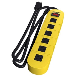 STANLEY Shopmax Mtl Surge Protector - 6 Outlets, 4 Ft. Cord, 1200 Joule Protection, Metal Body