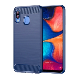 PANDACO Brushed Metal Case for Samsung Galaxy A20 In Navy