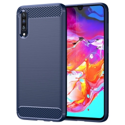 PANDACO Brushed Metal Case for Samsung Galaxy A70 In Navy