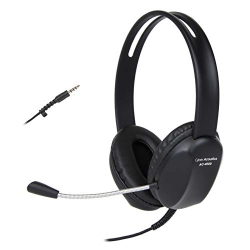 CYBER ACOUSTICS 3.5MM Stereo Headset With Headphones And Noise Cancelling Microphone for PCs, Tablets, And Cell Phones