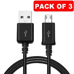 ELECTROX 3X Micro USB Charging Cable 3Ft for Samsung Lg Android All Micro USB Interface Device(Black)