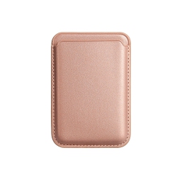CC Topsave Magnetic Card Wallet, Simulate Premium Leather Phone Wallet for Magsafe Case; Up to 3-Card Holder, Rose In Gold