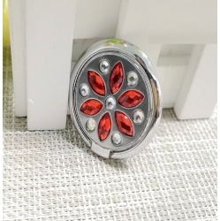 ICM Universal Circle Flower Diamond Phone Finger Ring Stand In Red