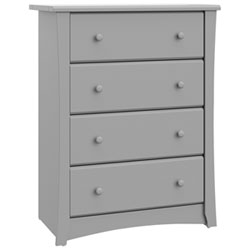 Stork Craft Crescent 4-Drawer Dresser - Pebble Grey